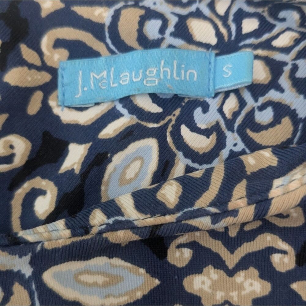 J. McLaughlin Catalina Cloth Blue Geo Print Sheath Dress Size S Business Career - Picture 2 of 9